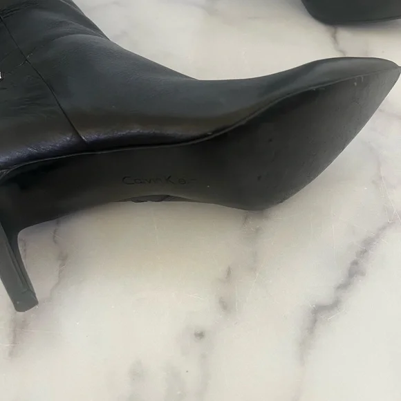 CK Black Leather Over the Knee-High Boots - Picture 4 of 5